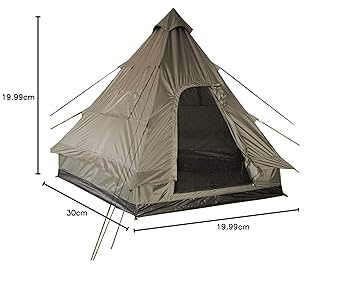 Amazon | Mil-Tec ティピーテント Tipi 4人用セット 290 x 270 x